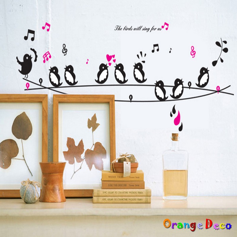 【橘果設計】鳥兒歌唱 壁貼 牆貼 壁紙 DIY組合裝飾佈置