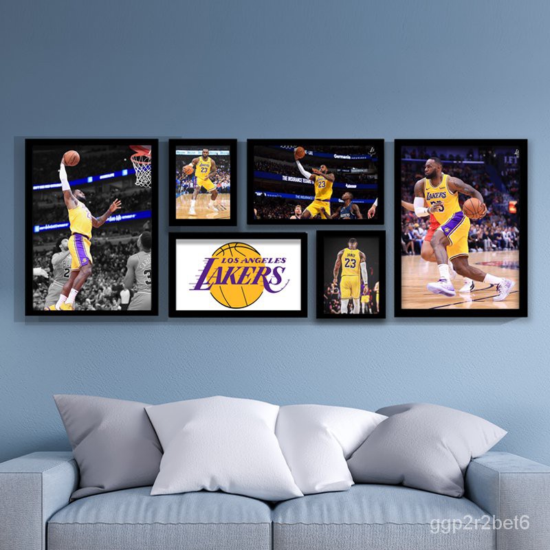 🔥新品上市免運🔥詹姆斯科比NBA海報掛畫 JAMES湖人照片墻掛畫輕奢臥室墻貼壁畫