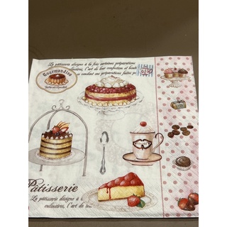 蝶古巴特拼貼紙 餐巾紙A33-53甜點蛋糕 尺寸33*33 德國