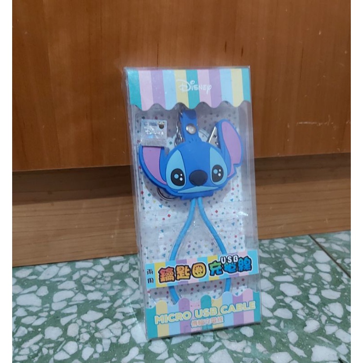 （現貨）迪士尼 史迪奇 Micro USB 立體傳輸線 20cm