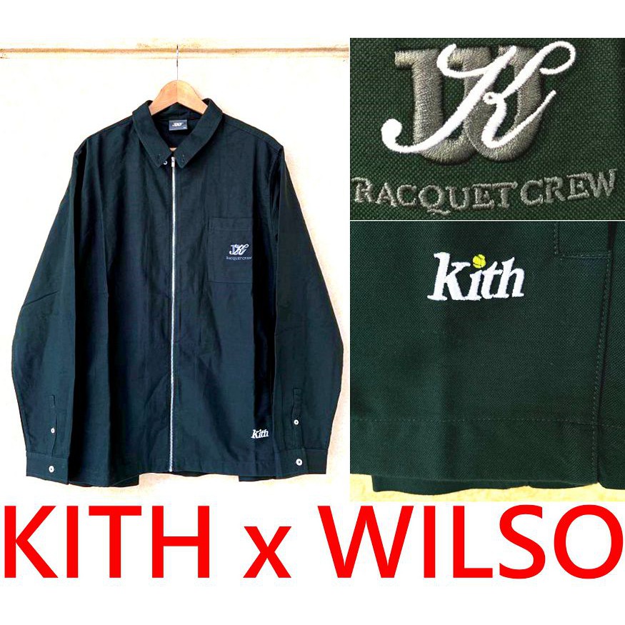 BLACK全新KITH x Wilson溫布頓網球指定美國知名老牌RF拉鍊襯衫/工作外套夾克