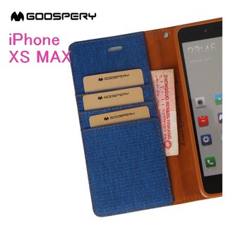 出清商品-----韓國 goospery iPhone XS MAX 时尚新帆布站立插卡翻蓋皮套 6.5吋