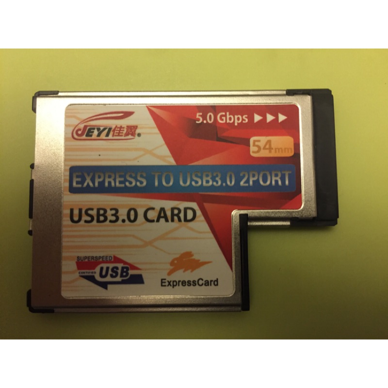 JEYI佳翼 新品 Express 轉 USB3.0 54mm擴充卡 2port最新 NEC 720202晶片/U107