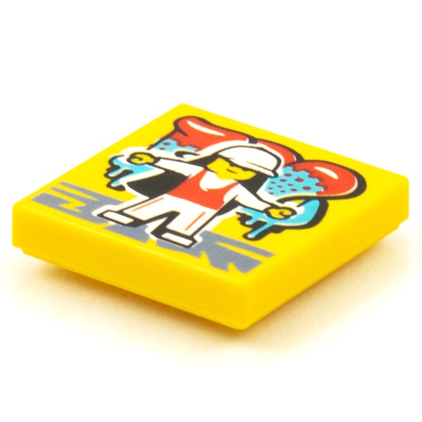 公主樂糕殿 LEGO 樂高 2X2 印刷 印刷磚 專輯封面 黃色 街舞 女孩 塗鴉 3068bpb1579 T440