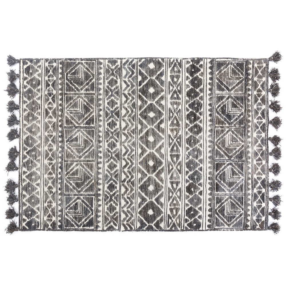 hoi!印度特雷薩羊毛編織地毯-黑236x297cm