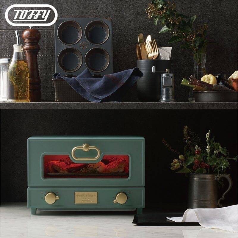 Toffy 電烤箱 Oven Toaster 電烤箱 板岩綠/復古紅/灰杏白 烤箱 全聯烤箱