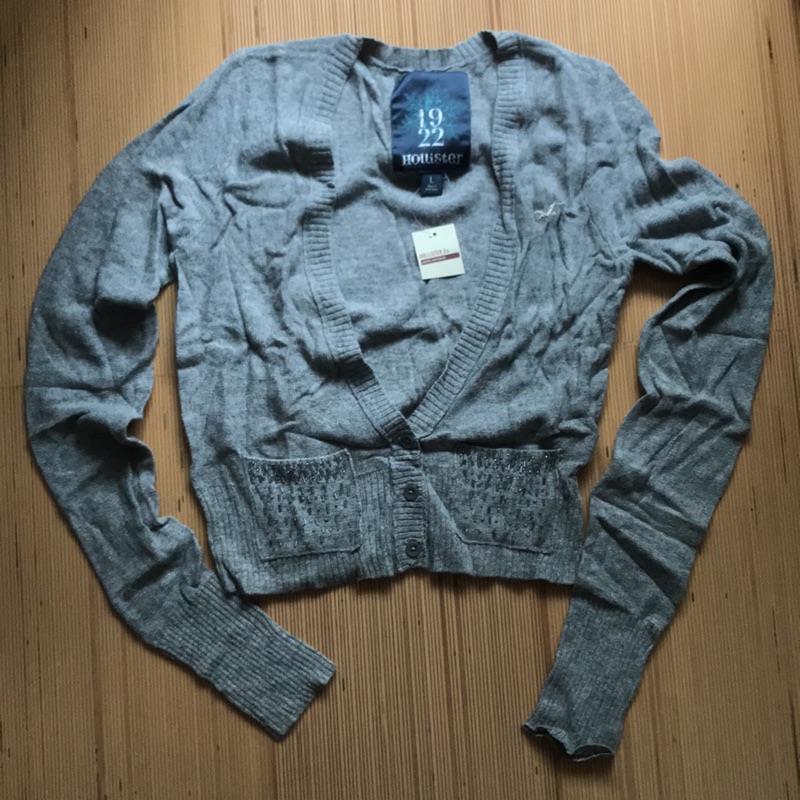 HOLLISTER CO. 女生 L size 灰色安哥拉兔毛毛衣