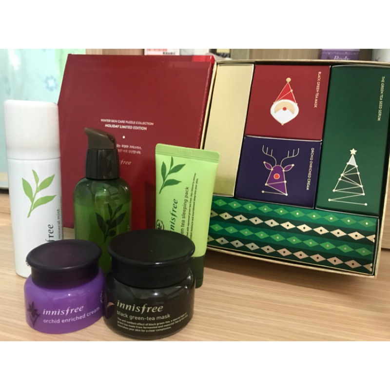 2017綠色聖誕🎄innisfree綠茶籽明星護膚限量禮盒