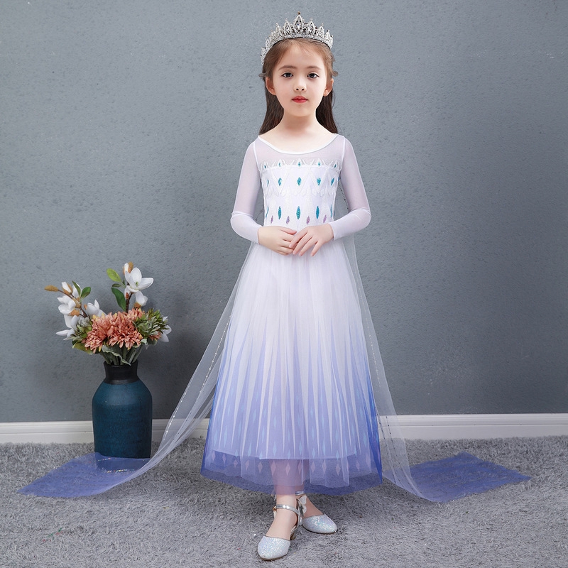 冰雪奇緣2愛莎公主裙女童艾莎的洋裝夏兒童裙子衣服愛沙服裝女 可愛裙子 女童裙子