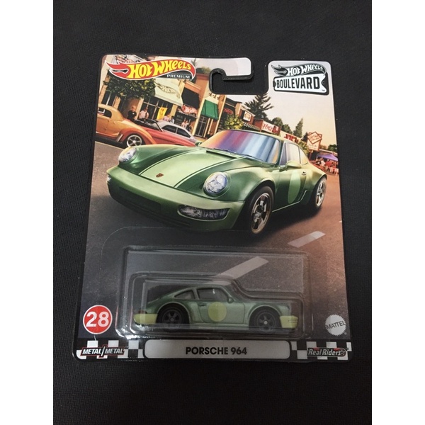 風火輪 hot wheels 林蔭大道 boulevard 保時捷 Porsche 964 綠色 青蛙 精裝 膠胎