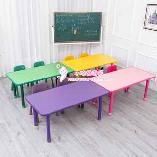 兒童樂園☒♈幼兒園桌椅英語培訓班學習桌早教木紋畫畫桌兒童塑料桌子寶寶涂鴉111