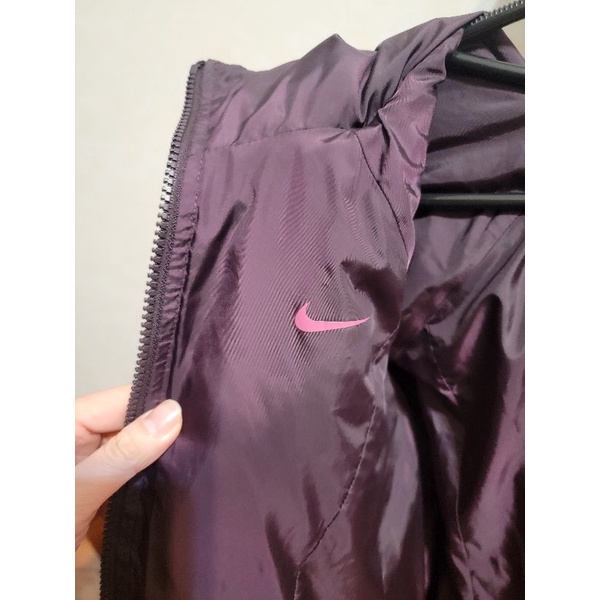 二手 Nike 雙面穿 女羽絨外套 深紫色