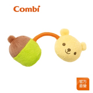 【Combi】小熊手搖鈴 絨布玩具｜親子玩具