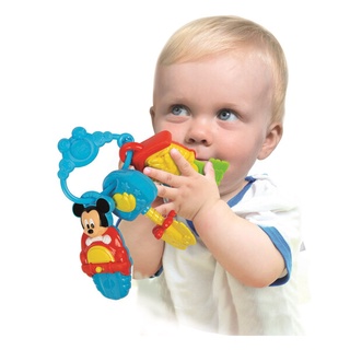米奇五感鑰匙圈 固齒器 玩具鑰匙圈 安撫玩具 寶寶玩具 迪士尼幼兒玩具 搖鈴