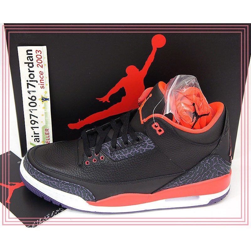 Nike Air Jordan 3代 黑 紅 桃紅 紫 136064-005 US 8~13 男鞋 AJ3