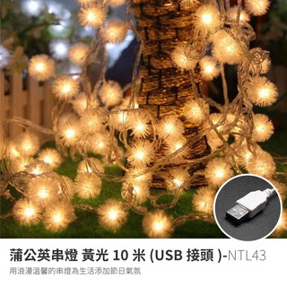 努特NUIT NTL43 蒲公英串燈 黃光 10米 串燈 (USB供電)線燈 裝飾燈串 LED 浪漫燈串 聖誕 房間佈置