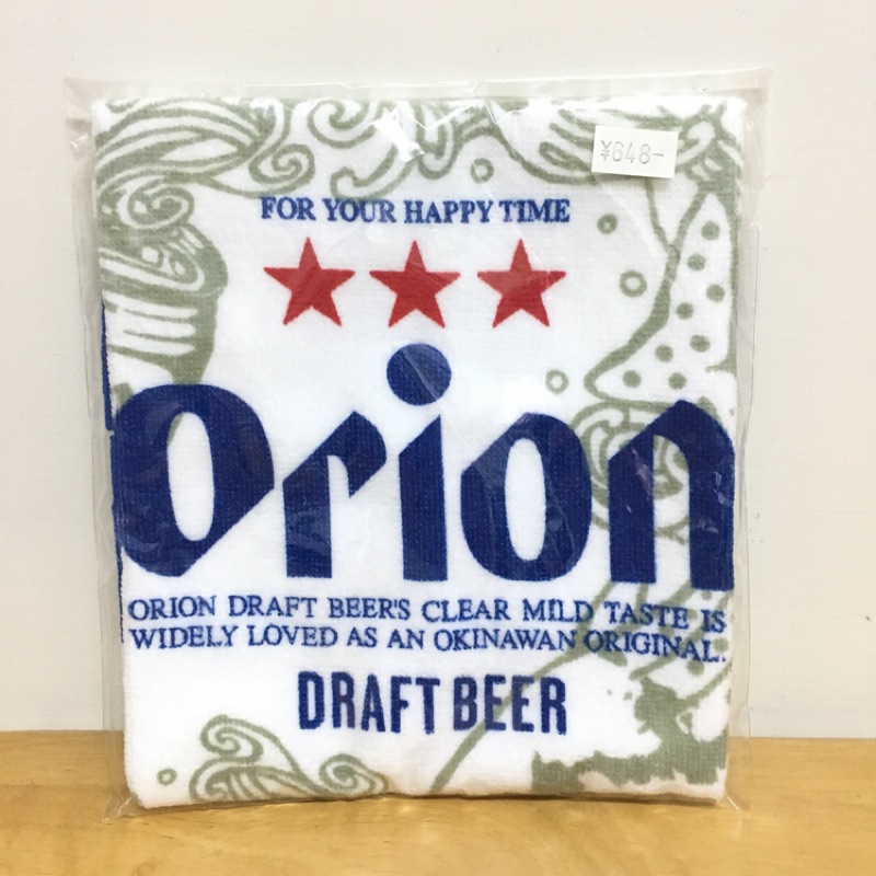//日本帶回//日本製全新Orion啤酒繽紛方巾手巾毛巾