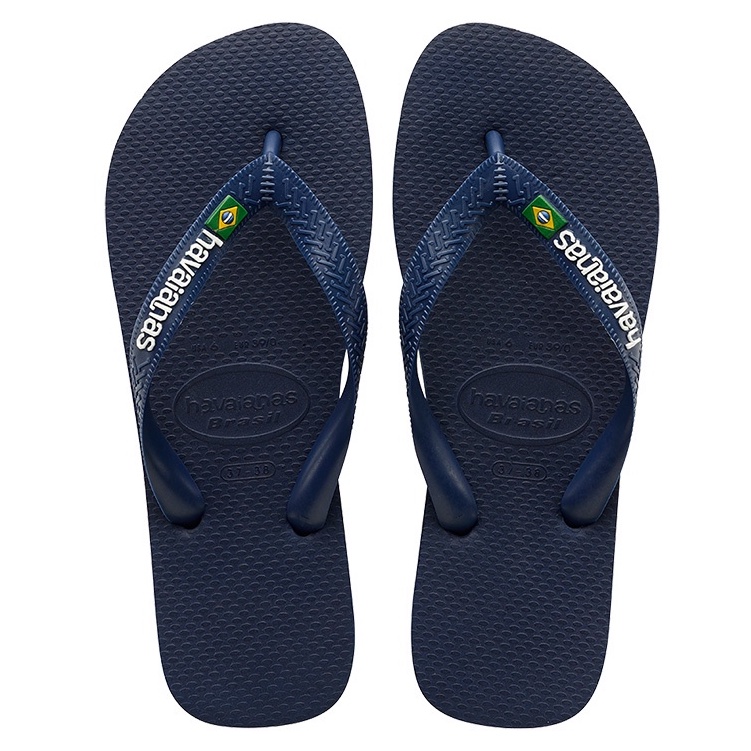 Havaianas Brasil Logo 哈瓦仕 男女款 藍色 經典款 防水 人字拖 拖鞋 4110850-0555U