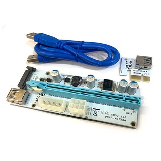 【蛙仔】pci-e 1x轉16x顯卡轉接卡+6pin擴充套件卡pcie延長線ver 008s