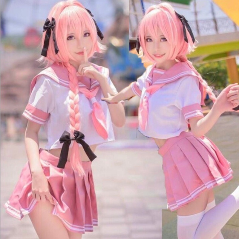 現貨 預購 Fate阿福cos阿斯托爾福水手服假髮日系cosplay服裝fgo女裝大佬動漫 蝦皮購物