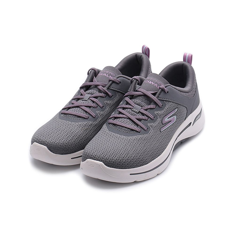 SKECHERS 健走系列 GOWALK ARCH FIT 綁帶運動鞋 灰白 124872CHAR 女鞋