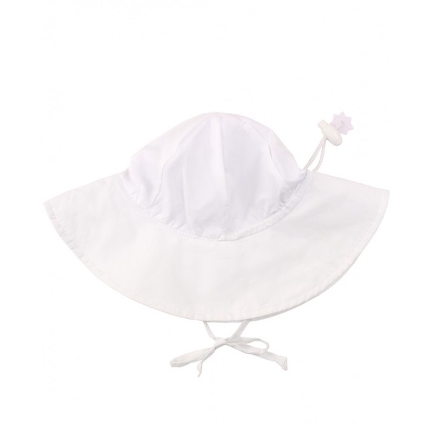 Rufflebutts-白色粉色可調鬆緊遮陽帽