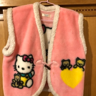 日本進口 HELLO KITTY 兒童 毛毯背心 保暖背心