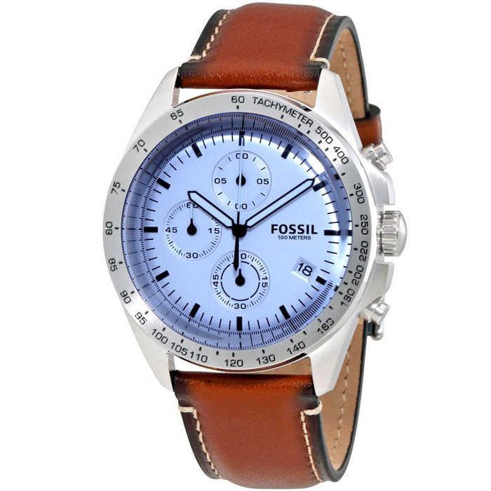 FOSSIL CH3022 手錶 Sport 54 44mm 皮革錶帶 三眼 男錶