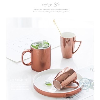 【現貨】北歐輕奢風 玫瑰金咖啡杯 馬克杯飲料杯 茶杯咖啡杯 水杯 生活美學 美食攝影 ☆杯盤囊集COLOUR選物