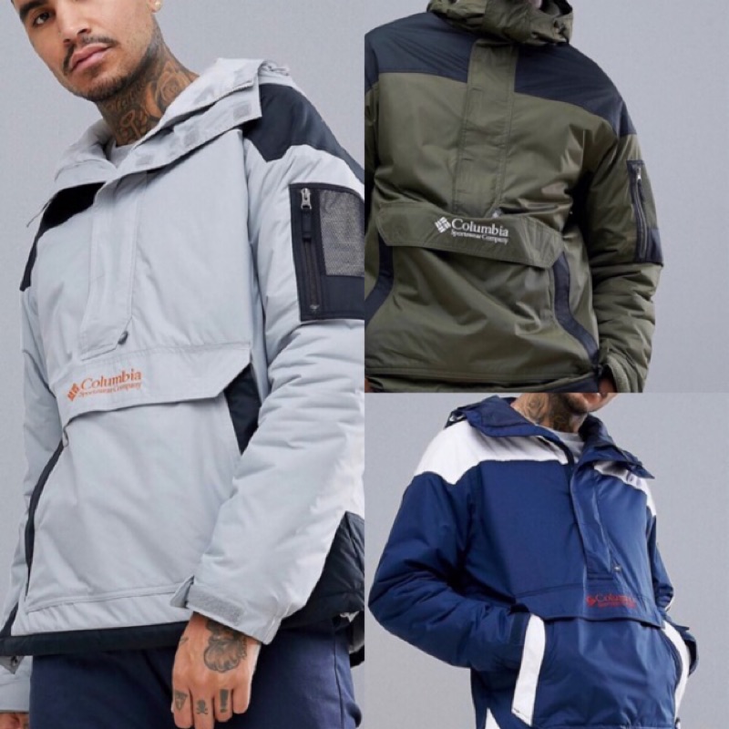 Columbia challenger Pullover Insulated 防風防水衝鋒衣 軍綠 深藍 連帽 帽T