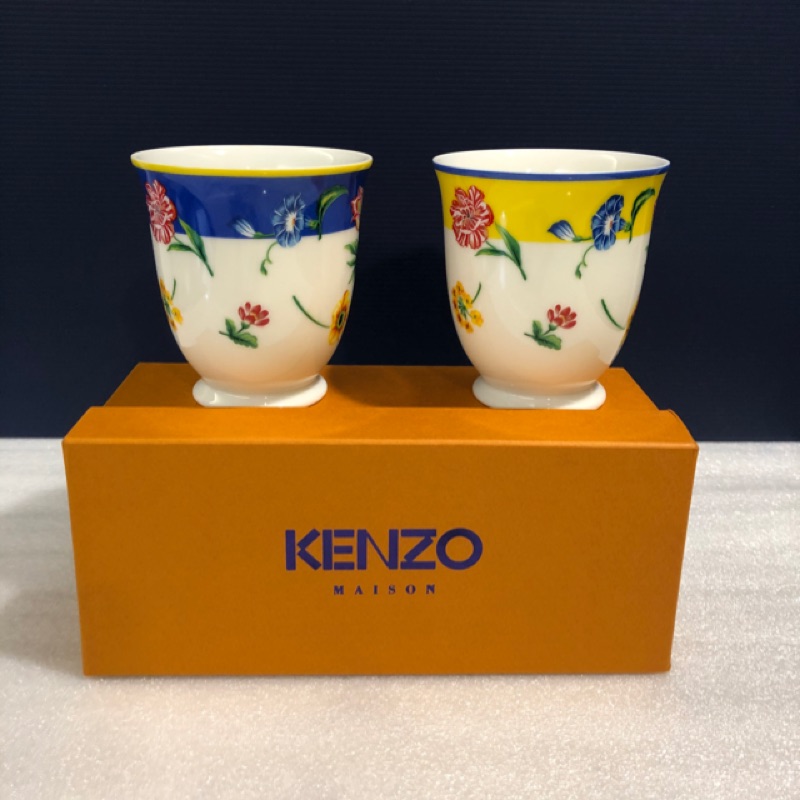 全新日本KENZO經典骨瓷馬克杯禮盒2入1組（絕版品）