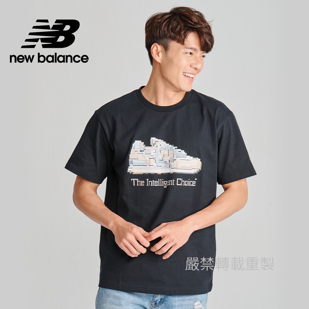 【New Balance】 NB 藝術家短袖上衣_男性_黑色_MT13555BK