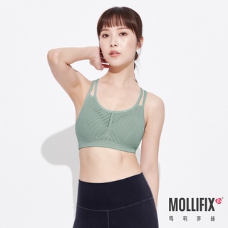Mollifix 瑪莉菲絲 A++活力自在雙肩帶舒適BRA (淺綠)、瑜珈服、無鋼圈、運動內衣