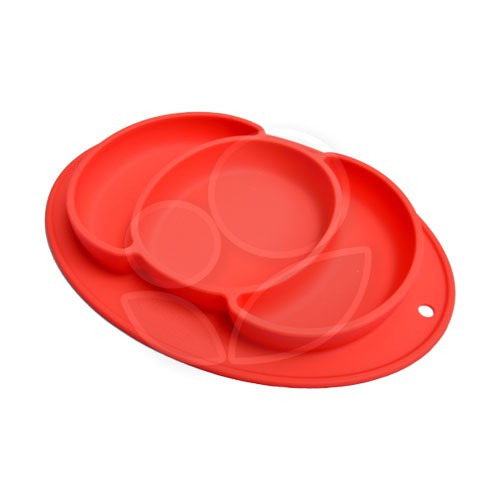 Expect 兒童矽膠餐盤(南瓜款) - 紅色【佳兒園婦幼館】
