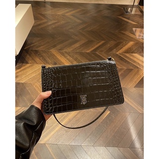 Burberry TB Monogram Shoulder Bag 腋下包 黑/粉/藍色鱷魚紋/灰色鱷魚紋