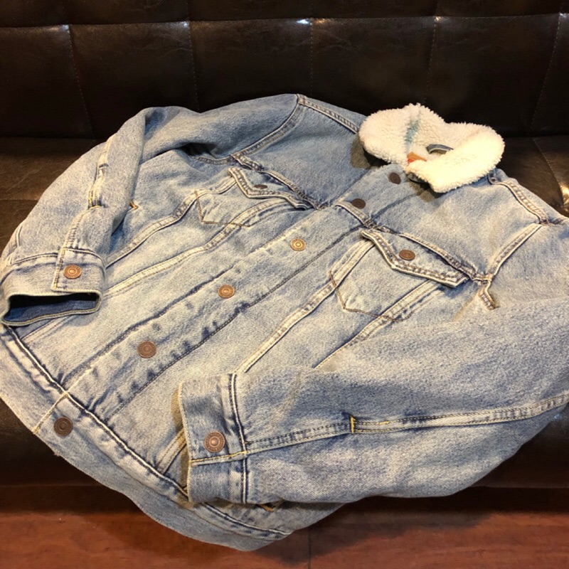 levis type 3 sherpa trucker beige