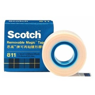 枕o 3M Scotch 811 3/4 可再貼 隱形 膠帶 10F