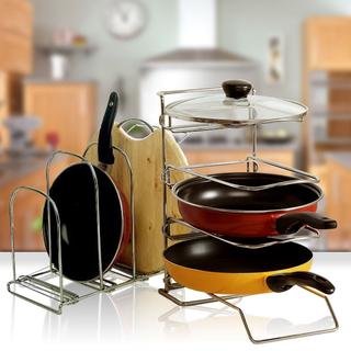廚房活動式多層鍋具/鍋蓋/切菜板收納架(IK018)