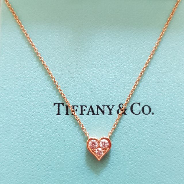 近全新現貨免運 TIFFANY蒂芬妮愛心鑽石玫瑰金項鍊飾品