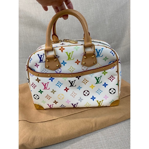 207❤️ LV M92663村上隆 白彩白三彩 小珍包 限量真品正品 很新鉚釘卯釘拉鍊手提包speedy alma參考