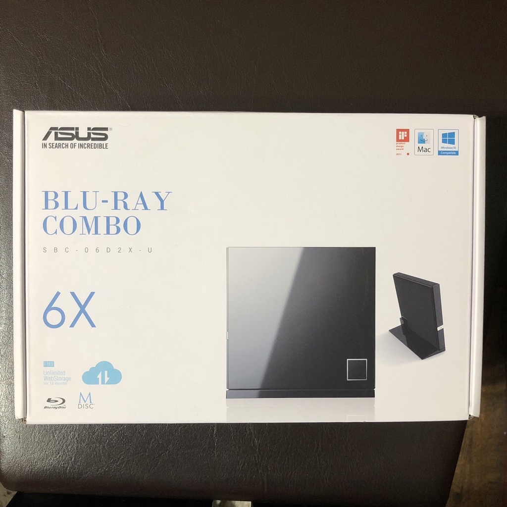 ASUS華碩 SBC-06D2X-U 外接式藍光COMBO複合光碟機/BD/DVD/CD/燒錄機 藍光燒錄機