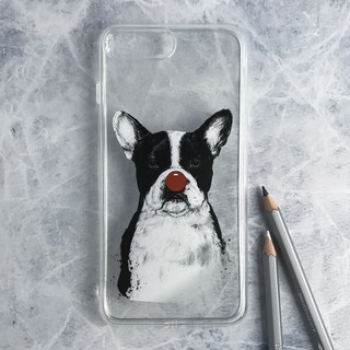 APPLE空壓殼 iPhoneX i8 i7軟殼 硬殼 素描馬戲團法鬥 狗 動物 個性 手機殼【iSmooth】
