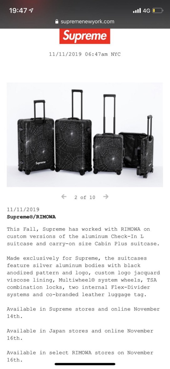 supreme rimowa retail