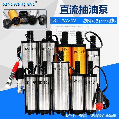 抽油泵12V抽油器 電動抽水泵 柴油24V直流加油機 小型潛水吸油泵