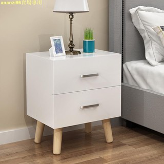 熱銷款J簡約現代床頭櫃實木腿儲物收納櫃簡易置物櫃臥室創意小櫃子床邊櫃