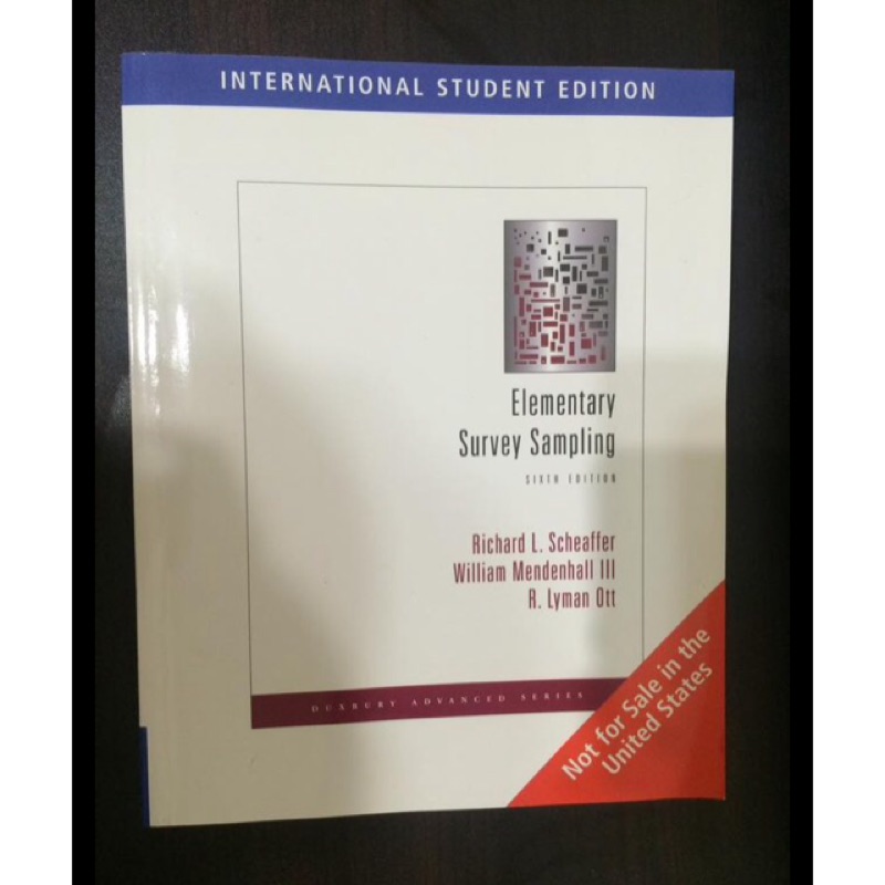 : Elementary Survey Sampling│ISBN 0-495-01862-7│九成新