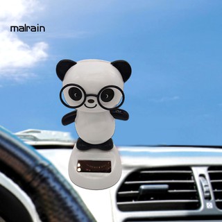 Mal 可愛的眼鏡熊貓太陽能搖擺娃娃汽車內飾裝飾裝飾