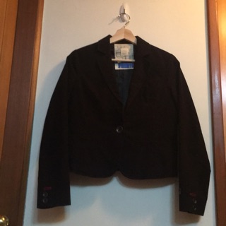 Gozo黑色西裝棉外套(二手8成新，肩長約38cm/胸長約44cm/衣長約57cm)