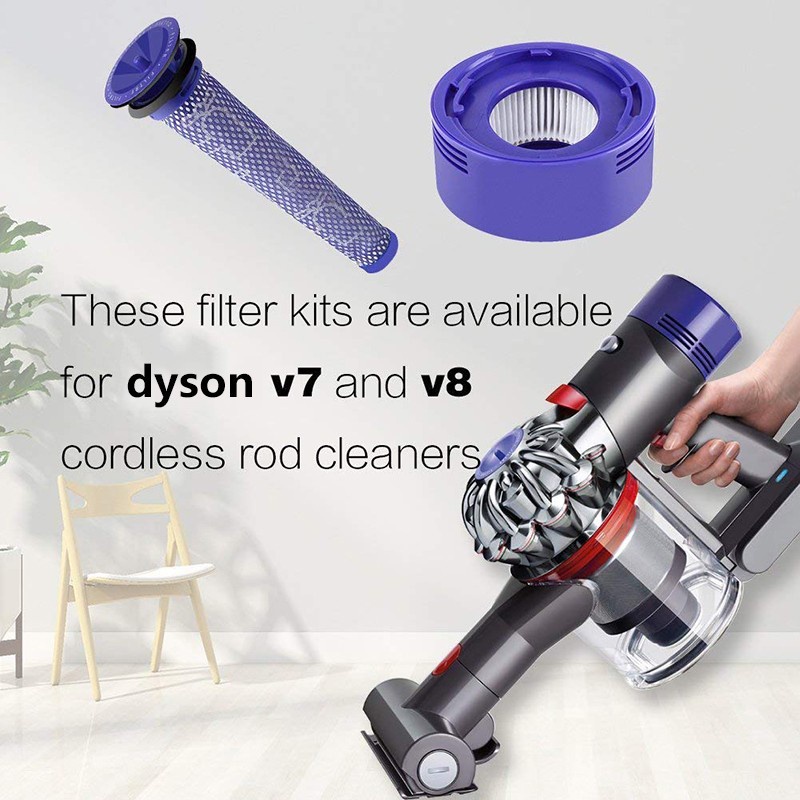 戴森 V8 V7 無繩吸塵器清潔的前後過濾器套件, 可重複使用, 易於安裝