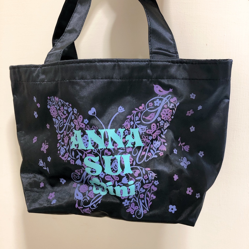 二手 ANNA SUI 安娜蘇 印花束口 手提袋 便當袋 補習袋 購物袋 肩背包